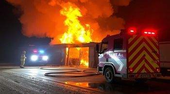 Ликвидация возгорания на складе в Электроуглях